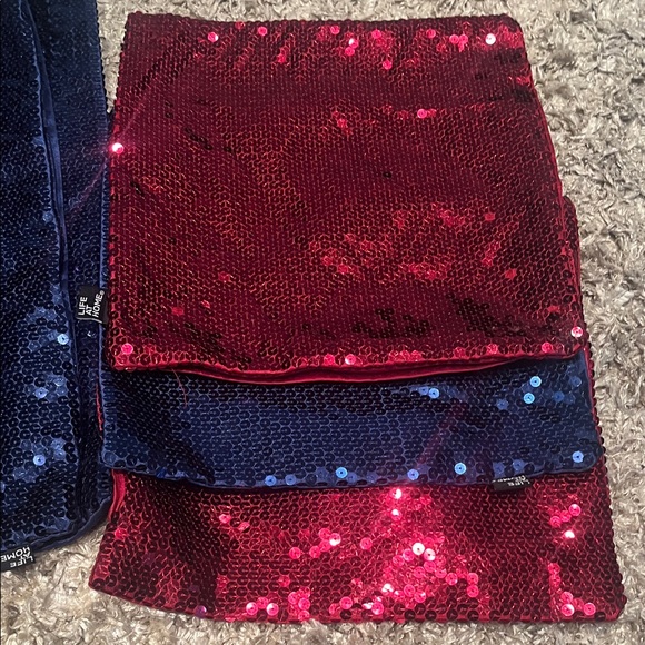 life at home Other - 9 pieces case pillows Vibrant Red and Blue Sequin Fabric for case pillow decor